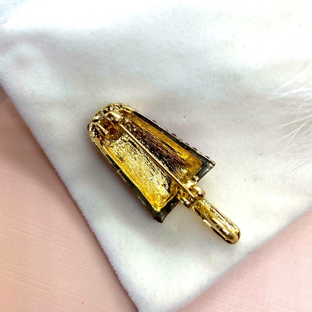 Rhinestone Purple Popsicle ice cream Brooch - Picture 3 of 3
